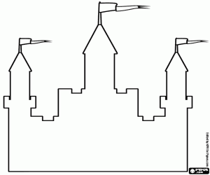 kolorowanka Fasada zamku, zarys