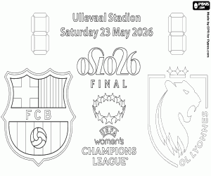 kolorowanka FC Barcelona - OL Lyonnes, finał 2026