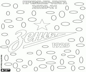 kolorowanka FC Zenit, mistrz 2020-2021