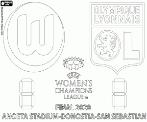 kolorowanka Finał Wolfsburg vs Olympique Lyon