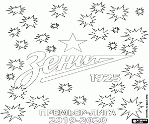 kolorowanka FK Zenit, mistrz 2019-2020