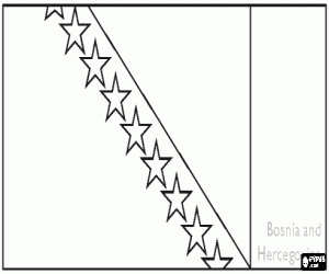kolorowanka Flaga Bośni i Hercegowiny
