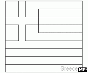 kolorowanka Flaga Grecja, Republika Grecka