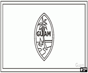 kolorowanka Flaga Guam