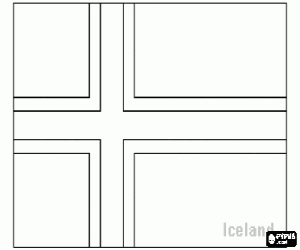 kolorowanka Flaga Islandia, Islandii