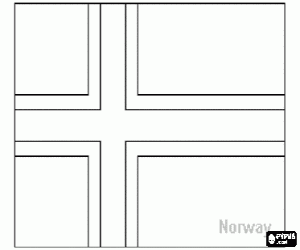 kolorowanka Flaga Norwegia