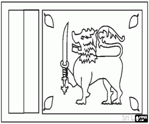 kolorowanka Flaga Sri Lanki