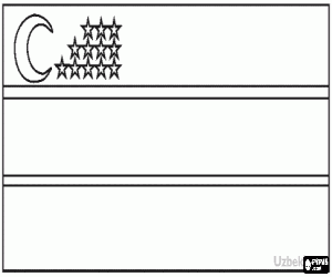 kolorowanka Flaga Uzbekistanu