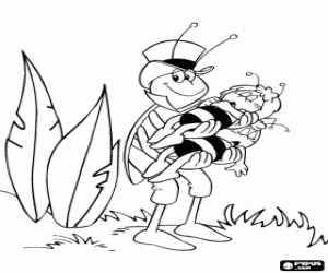 kolorowanka Flip z Maya i Willy w ramiona