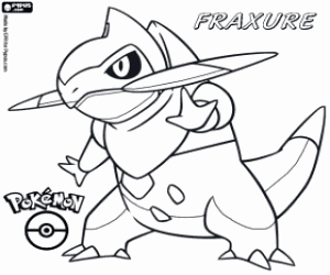 kolorowanka Fraxure, Pokemon smok