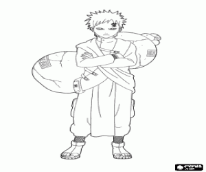 kolorowanka Gaara z Naruto ninja