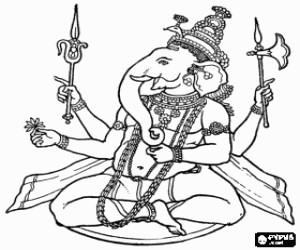 kolorowanka Ganesha, Boga hinduizmu