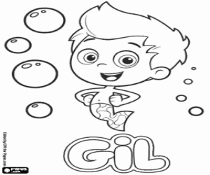 kolorowanka Gil, charakter Bubble Guppies