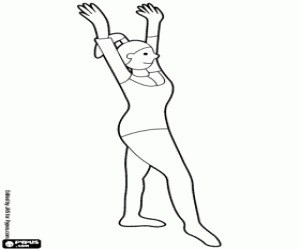 kolorowanka Gimnastyczka gotowy do rozpoczęcia