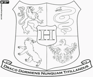 kolorowanka Godło szkoły Hogwart