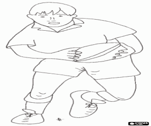 kolorowanka Gracz rugby z piłką