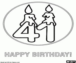 kolorowanka Gratulacje dla 41 lat