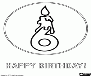 kolorowanka Gratulacje u twój 6 lat