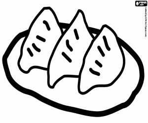 kolorowanka Gyoza, japoński pierogi