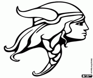 kolorowanka Głowa viking kobiety wojownika