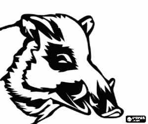 kolorowanka Głowica z kłów dzika