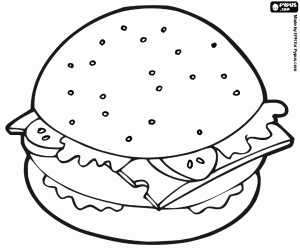 kolorowanka Hamburger kanapek