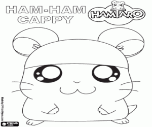 kolorowanka Hamtaro, młody Ham-Ham Cappy