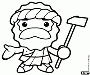 kolorowanka Hefajstos lub Wulkan, Boga ognia