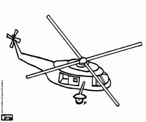 kolorowanka Helicopter latająca, z góry