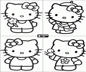 kolorowanka Hello Kitty zaproszenia