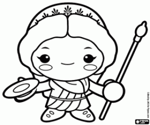 kolorowanka Hera lub Junona, królowa bogów