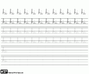 kolorowanka HI do nauki pisania