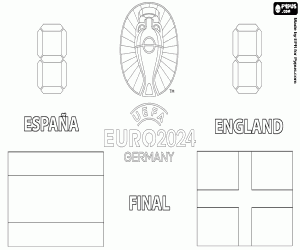 kolorowanka Hiszpania - Anglia, UEFA Euro 2024