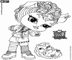 kolorowanka Howleen Wolf, Monster High Baby