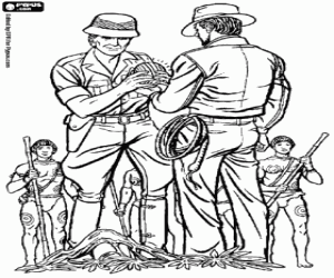 kolorowanka Indiana Jones, Belloq i idol