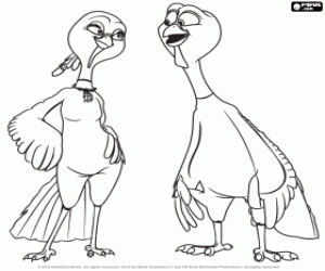 kolorowanka Kilka indyków Jenny i Reggie