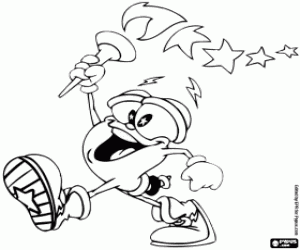 kolorowanka Izzy, maskotka z Atlanty 1996