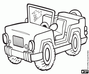 kolorowanka Jeep, pojazd terenowy