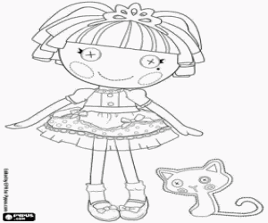 kolorowanka Jewel z Lalaloopsy z kotem