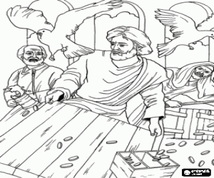 kolorowanka Jezusa w świątyni