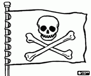 kolorowanka Jolly Roger, piracka flaga