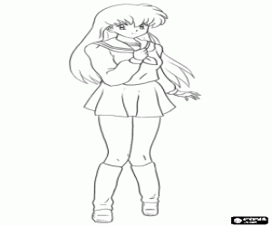kolorowanka Kagome Higurashi, InuYasha znaków