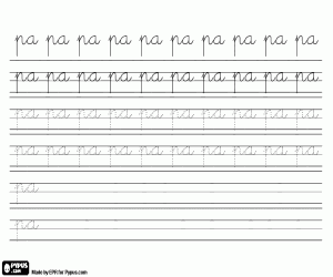 kolorowanka Kaligrafia literami z PA