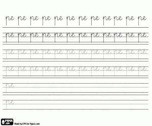 kolorowanka Kaligrafia sylaby PE