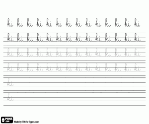 kolorowanka Kaligrafii z literami KI