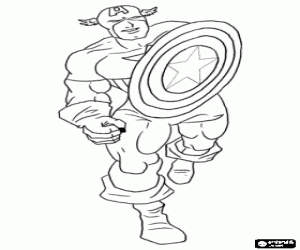 kolorowanka Kapitan Ameryka, superhero