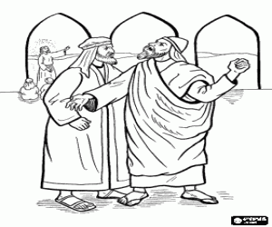 kolorowanka Kapłani są niezadowoleni z Jezusem