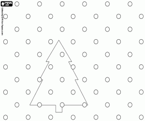 kolorowanka Kartki świąteczne, jodła i śnieg