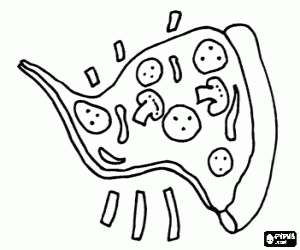 kolorowanka Kawałek pizzy