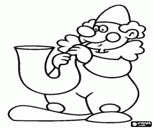 kolorowanka Klaun gry na saksofonie